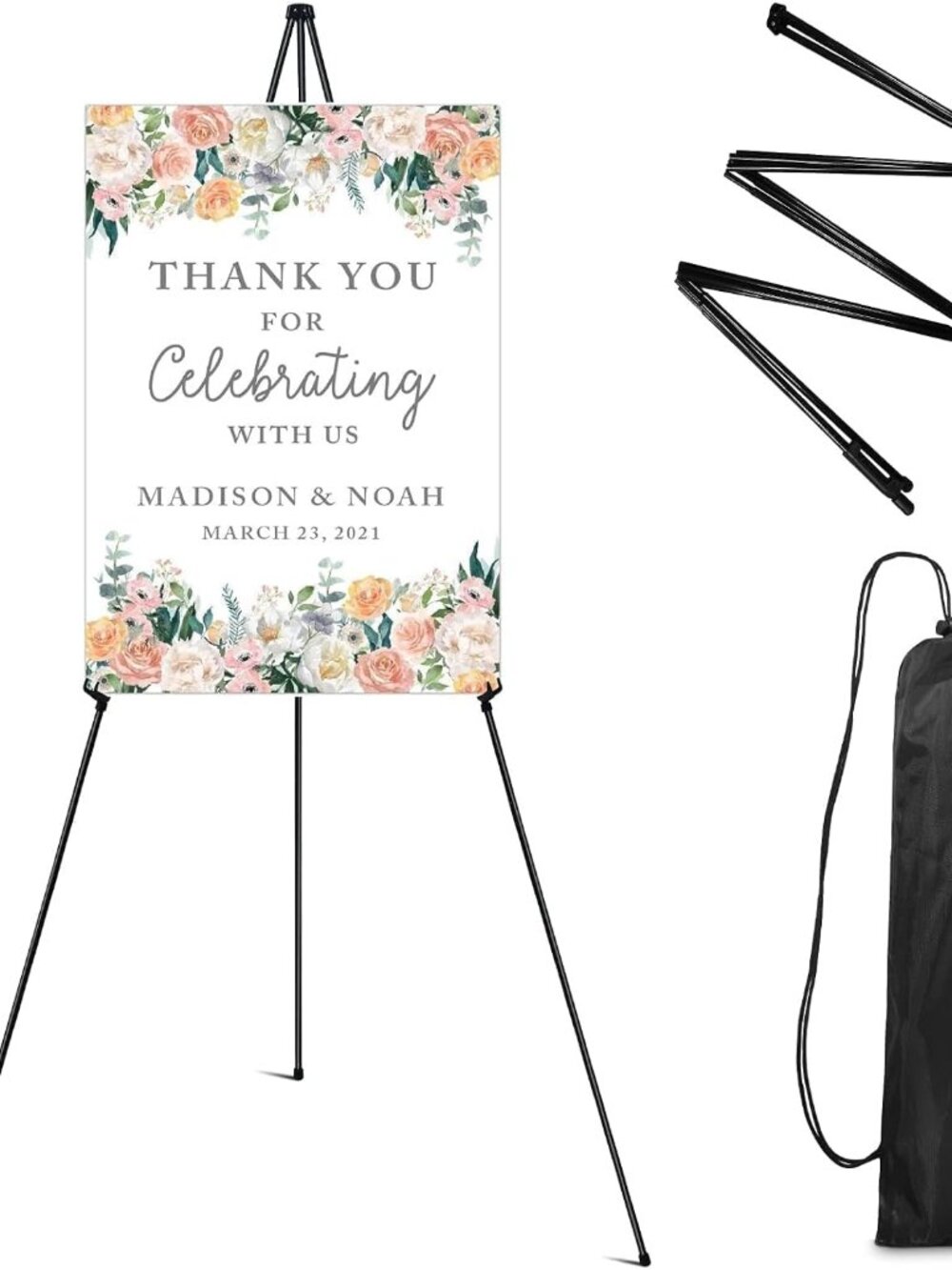 63 Inch Easel Stand for Sign, Poster Stand and Wedding Sign